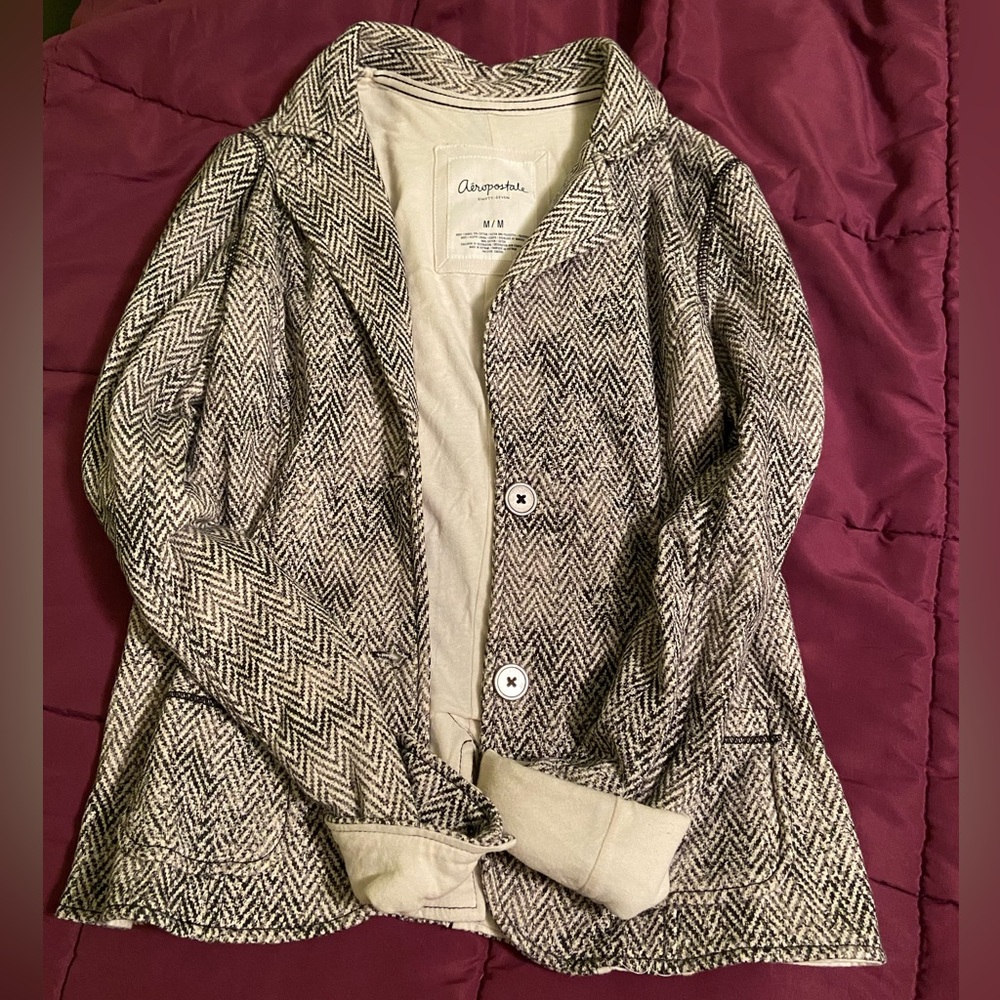 Aeropostale Black/Grey and Cream Blazer